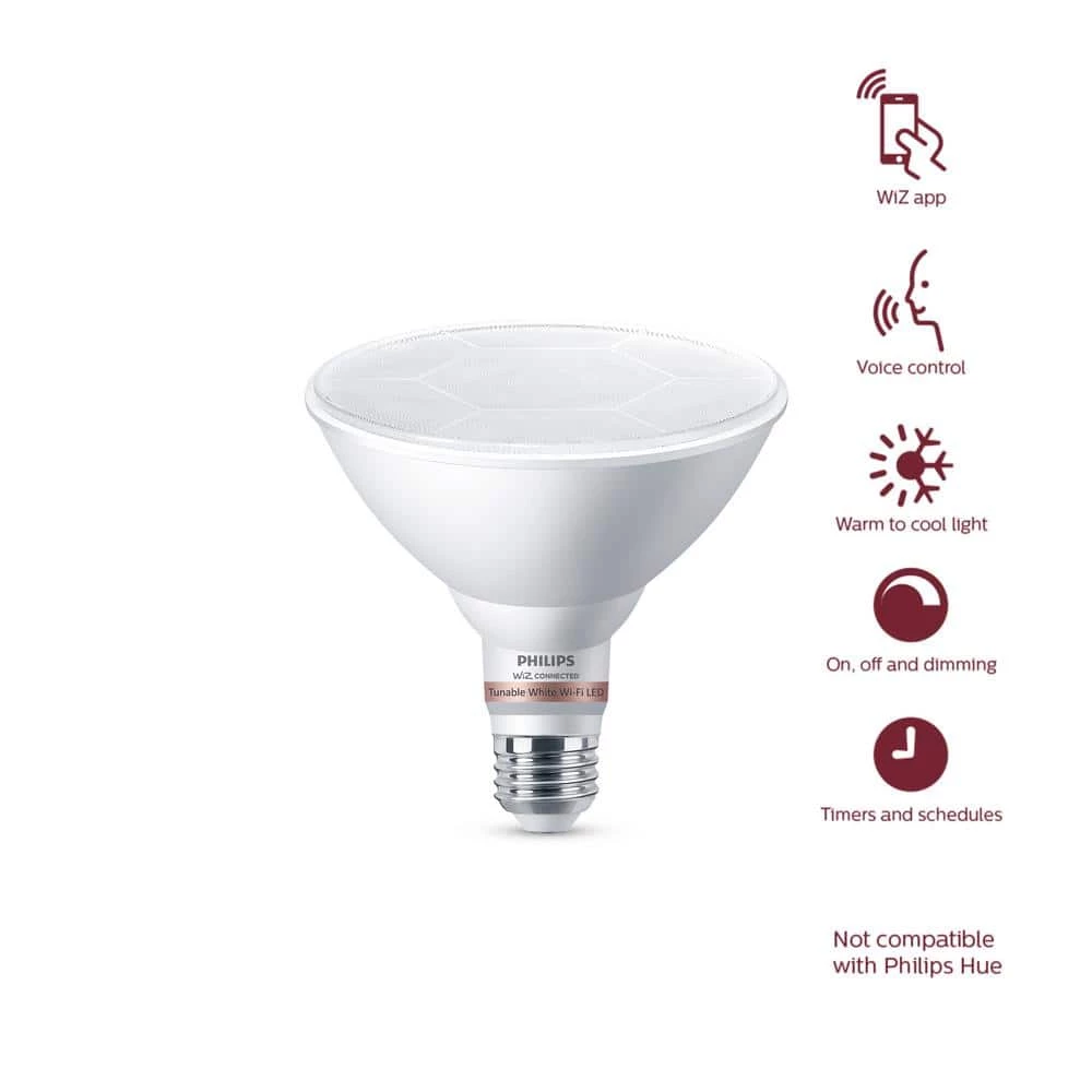 Tunable White PAR38 120W Equivalent Dimmable Smart Wi-Fi Wiz Connected LED Light Bulb by Philips - Image 4