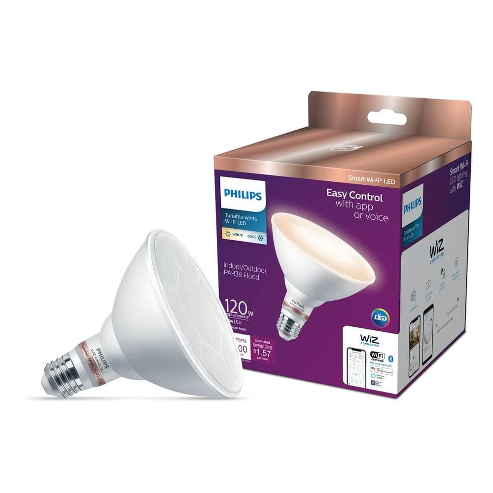 Tunable White PAR38 120W Equivalent Dimmable Smart Wi-Fi Wiz Connected LED Light Bulb by Philips - Image 2