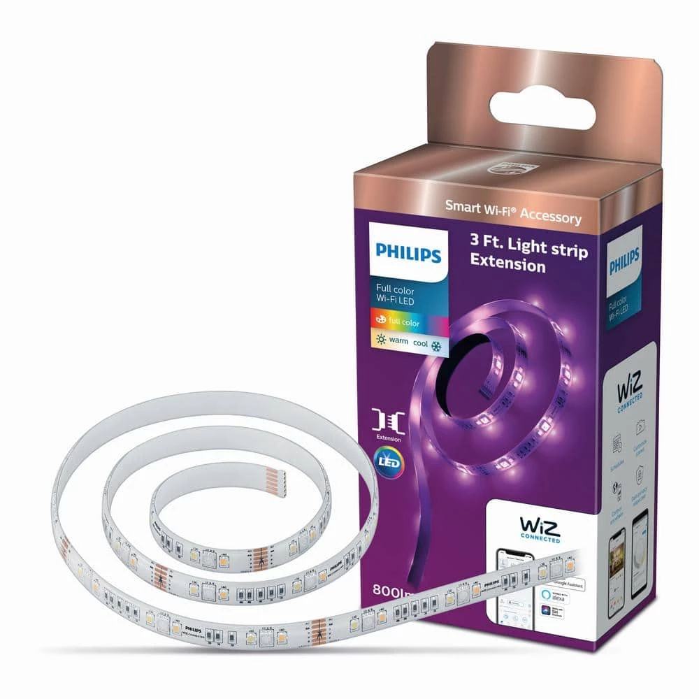 Color and Tunable White Dimmable Smart Wi-Fi Wiz Connected LED Light Strip Extension (1M) by Philips - Image 2